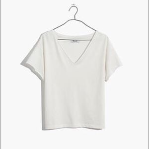 NWT Madewell Supima Cotton V-Neck Cropped Tee Xs